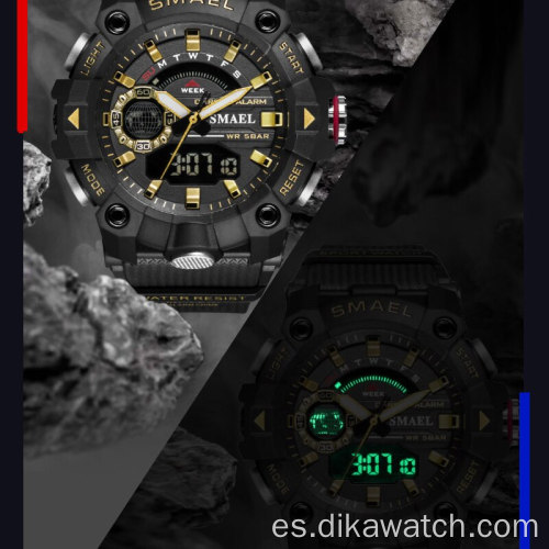 Relojes deportivos militares para hombre de moda SMAEL de cuarzo de lujo